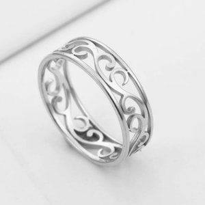 Stainless Steel Filigree Ring Band